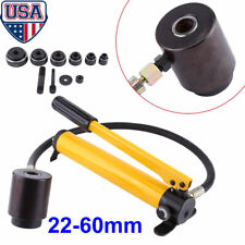 10ton 6 Dies Hydraulic Knockout Punch Driver Kit Hand Pump Hole Case Tool