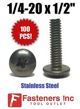 Qty 100 Machine Screws Phillips Truss Head Stainless Steel 14 20 X 12