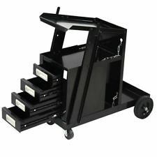 Durable Welding Cart With4 Drawer Cabinet Mig Tig Arc Plasma Cutter Tank Storage