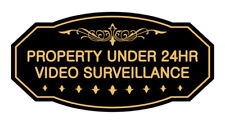 Victorian Property Under Surveillance Sign Black Gold Medium 4 X 8