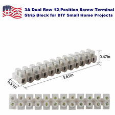 2pcs 3a Dual Row 12 Positions Screw Terminal Electric Barrier Strip Block