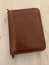 Rare Day Timer Woven Leather Desk Sz Planner Zipper Fits Franklin Covey Classic