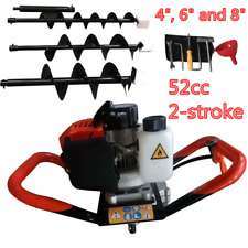 52cc 17kw Gas Powered Earth Auger Post Hole Digger Machine With3 Drill Bits