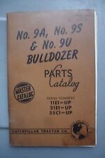Caterpillar 9a 9s 9u Bulldozer Dozer Parts Book Catalog Manual 1959 Edition