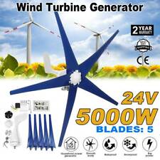 5 Blades 5000w Wind Turbine Generator Kits Dc 24v W Power Charge Controller New