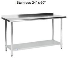 Stainless Steel Food Prep Table 24 X 60 Commercial Work Tables 2 Backsplash