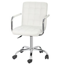 360 Swivel White Desk Chairs With Wheelsarmrests Modern Pu Leather Executive