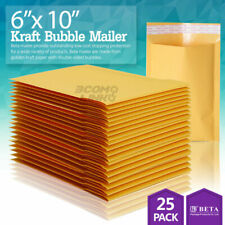 25 0 6 X 10 6x9 Kraft Bubble Padded Envelopes Mailers Shipping Bag