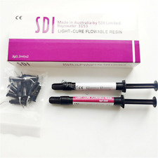 Dental Sdi Light Cure Flowable Curing Composite Resin 2 Syringe 10 Tips Kit