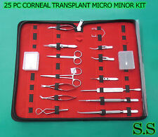 25 Pc Corneal Transplant Micro Minor Surgery Surgical Ophthalmic Instruments Kit