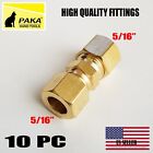 10 Pc - 516 8 Mm Union Compression Fittings Brass