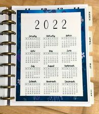 Yearly Calendar 2022 23 Two Sided Dashboard Insert For Use With Happy Planner