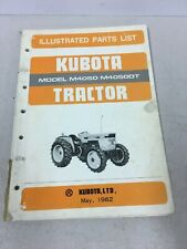 Kubota Tractor Model M4050 M4050dt Illustrated Parts List Manual May 1982