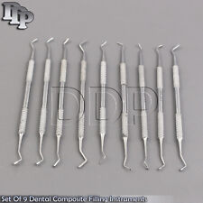 Set Of 9 Dental Composite Filling Instruments Probe Spatula Condensor Plugger