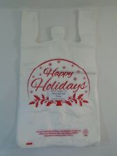 Happy Holiday Snow Globe Plastic T Shirt Shopping Bags Handles 1125x 6 X 21
