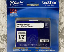 New Listingbrother Tze 231 12 Black On White P Touch Tz Tape Open Box New