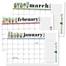 Cactus 2021 2022 Desk Calendar Large Monthly Wall Planner 18 Academic Desktop