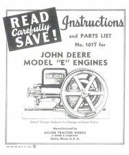 John Deere E Hit Amp Miss Engine Parts List Instructions Book Manual