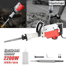 2200w Electric Demolition Jack Hammer Concrete Breaker Punch 2 Chisel Bit
