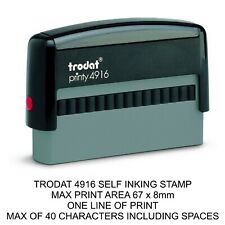 Personalised Cheque Rubber Stamp Trodat 4916 Self Inking Custom 1 Line 67 X 8mm