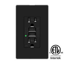 Gfci Outlet 15amp Tamper Weather Resistant Wr Tr Receptacle With Wall Plate Black