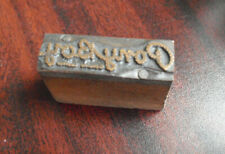 Vintage Metal Wood Genuine Leather Letterpress Print Block Stamp
