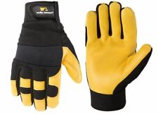 Leather Work Gloves Duty Safety Medium Wells Lamont Hydra Hyde Flexible Size M