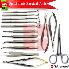 14pcs Ophthalmic Surgical Instruments Eyelid Retractors Eye Surgery Scissors