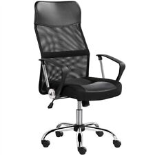 High Back Ergonomic Mesh Task Chair Leather Seat Chair Video Gaming Chair Black