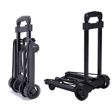 Portable Hand Truck Folding Cart Luggage Trolley Dolly Push Collapsible Black Us