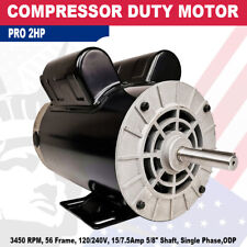 2 Hp Spl Compressor Duty Electric Motor 3450 Rpm 56 Frame 58 Shaft 120240 V