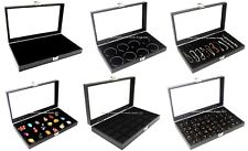 Wholesale 6 Assorted Key Lock Glass Top Lid Collectors Jewelry Display Cases