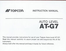 New Topcon Auto Level Model At G7 Instruction Manual