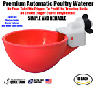 10 Chicken Watering Cups Red - Fully Automatic No Peck No Leak Free Shipping