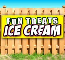 Fun Treats Ice Cream Advertising Vinyl Banner Flag Sign Many Sizes Dessert