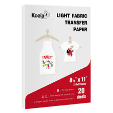 20 Koala Printable Heat Transfer Vinyl Paper Inkjet Iron On Light T Shirt 85x11