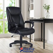 Black Pu Leather High Back Office Chair Executive Ergonomic Computer Desk Swivel