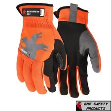 Mechanics Work Gloves Handyman Synthetic Leather Grip Hyperfit Hi Vis Orange