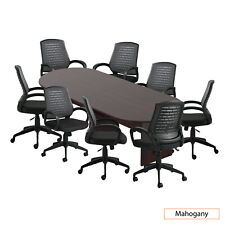 Gof 10ft Conference Table And 8 Chair G10902b Set Mahogany