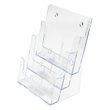 3 Tier Brochure Holder Magazine Literature Hanging Clear 85x11 With Divider