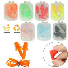 10pairs Soft Silicone Corded Ear Plugs Reusable Hearing Protection Earplugs 33db