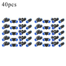 40x 6mm Od 14 Inch Plastic Pneumatic Push Connector Set Air Line Quick Fittings