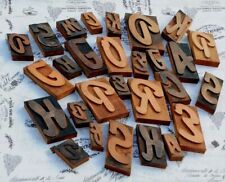 Set Of Letterpress Wooden Printing Blocks Wood Type Vintage Printer Letters Old