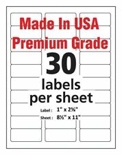 Premium Shipping Address Mailing Labels Made In Usa 1 X 2 58 30sheet 30 Up