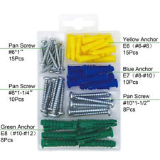 Plastic Self Drilling Ribbed Drywall And Wall Anchors And Screws Kit66 Qty Set