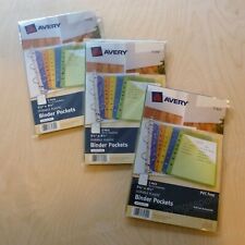 15 Ct Avery Binder Pockets 55 X 85 Durable Plastic 7 Hole Assorted 5pack