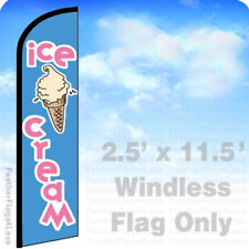 Ice Cream Windless Swooper Flag Feather Banner Sign 25x115 Bf