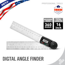 Electronic Digital Angle Finder 8 Protractor Ruler Stainless Lcd With Batteries