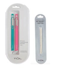 New Tul Mechanical Pencils 07 Med 2 Pack With Tul Erasers Bundle