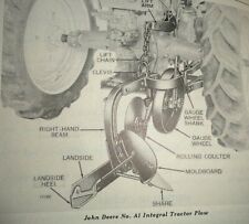 John Deere A1 B1 Single Bottom Tractor Plow Parts Catalog Manual Book Jd 751